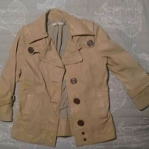Mike & Chris tan leather jacket medium